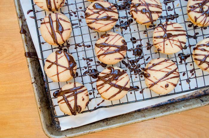 Who can resist two coconut shortbread cookies, sandwiched in a smooth chocolate filing, and drizzled with warm chocolate? They're 100% vegan.