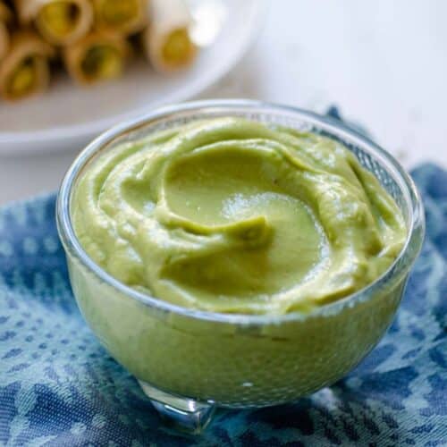 salsa verde in a glass bowl