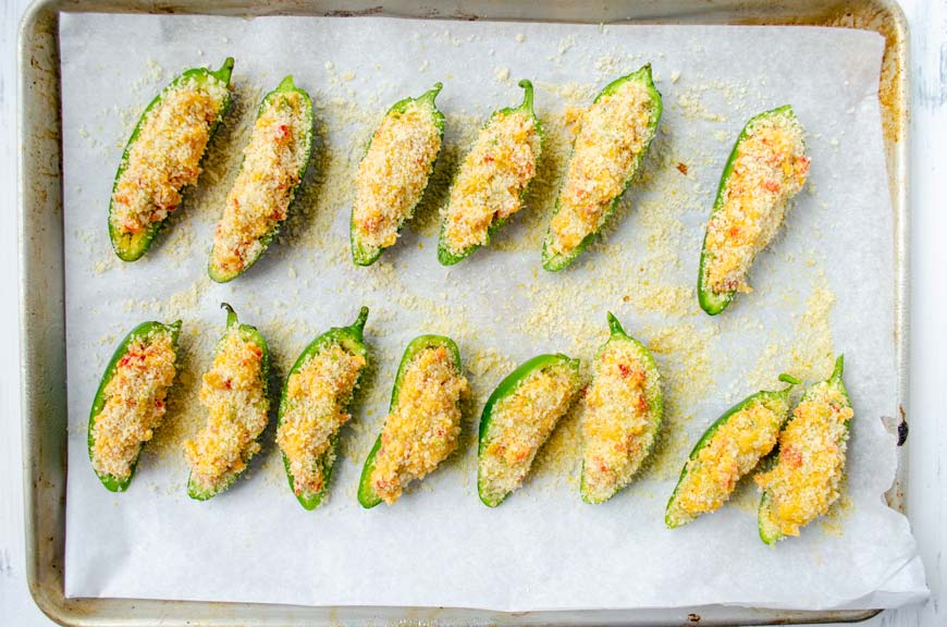 stuffed jalapenos topped with breadcrumbs