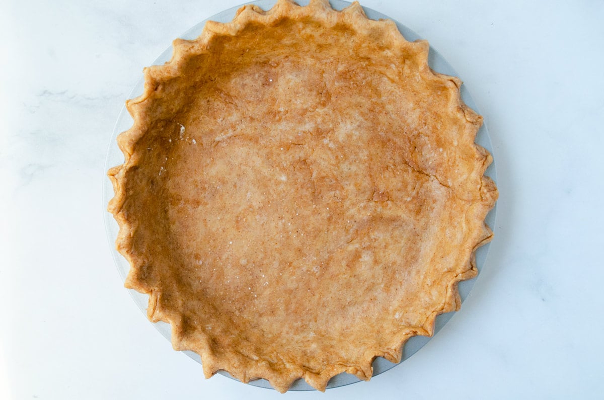 pie dough shaped in pie pan