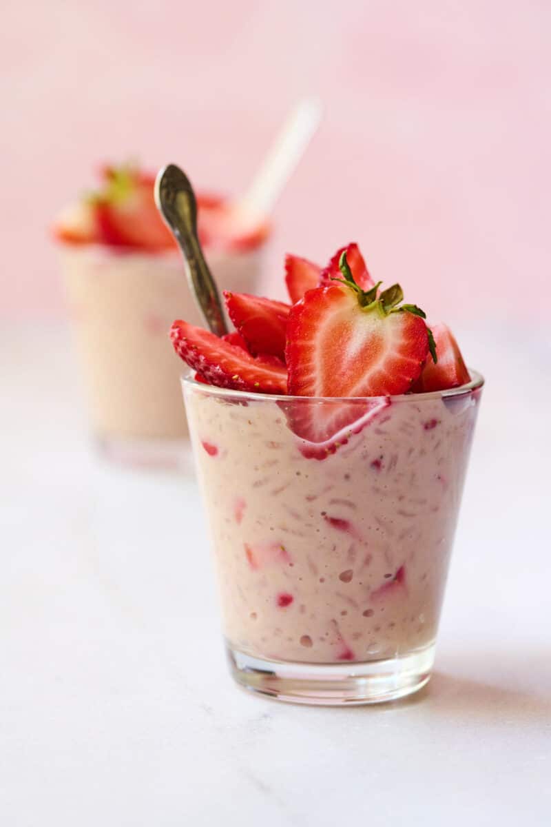 Mexican Strawberry rice pudding