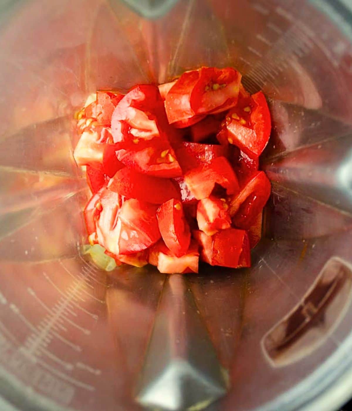 diced tomatoes in the blender